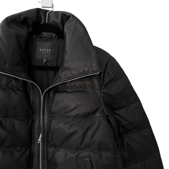 ๐ DSTLD Lamb Leather Quilted Down Puffer Jacket - Picture 3 of 8